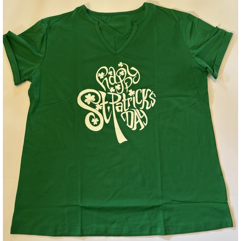 NEW Green Tee Shirt Happy St‎ Patricks Day size plus XXL 2XL